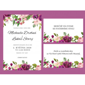 Svatební oznámení VIOLETS