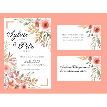Svatební oznámení RUSTIC PEACH