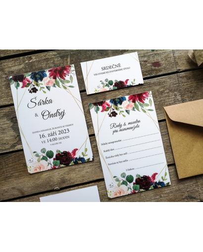 Svatební oznámení BURGUNDY...