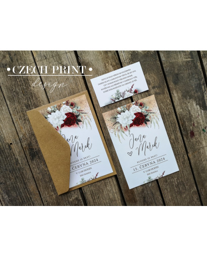 Svatební oznámení BURGUNDY...