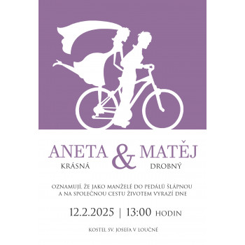 Svatební oznámení CYKLISTÉ