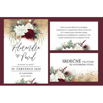 Svatební oznámení BURGUNDY...