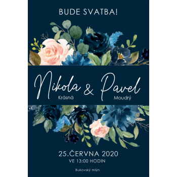Svatební oznámení MOODY BLUE