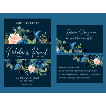 Svatební oznámení MOODY BLUE