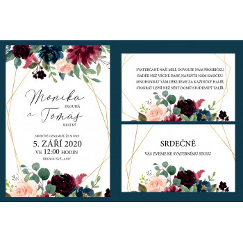 Svatební oznámení BURGUNDY...