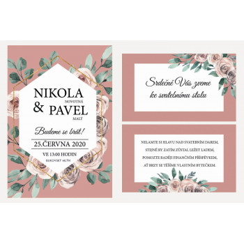 Svatební oznámení DUSTY PINK