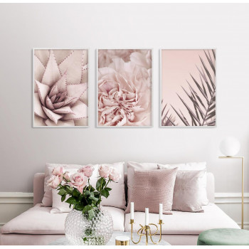 Sada plakátů PINK FLOWERS