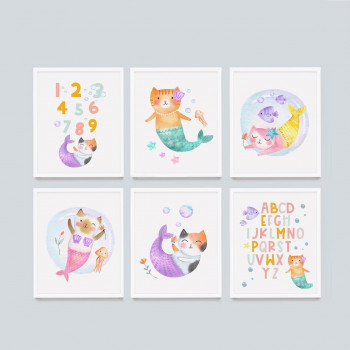 Sada plakátů MERMAID CATS