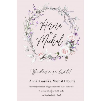 Svatební oznámení DUSTY ROSE