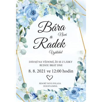 Svatební oznámení GOLDEN BLUES